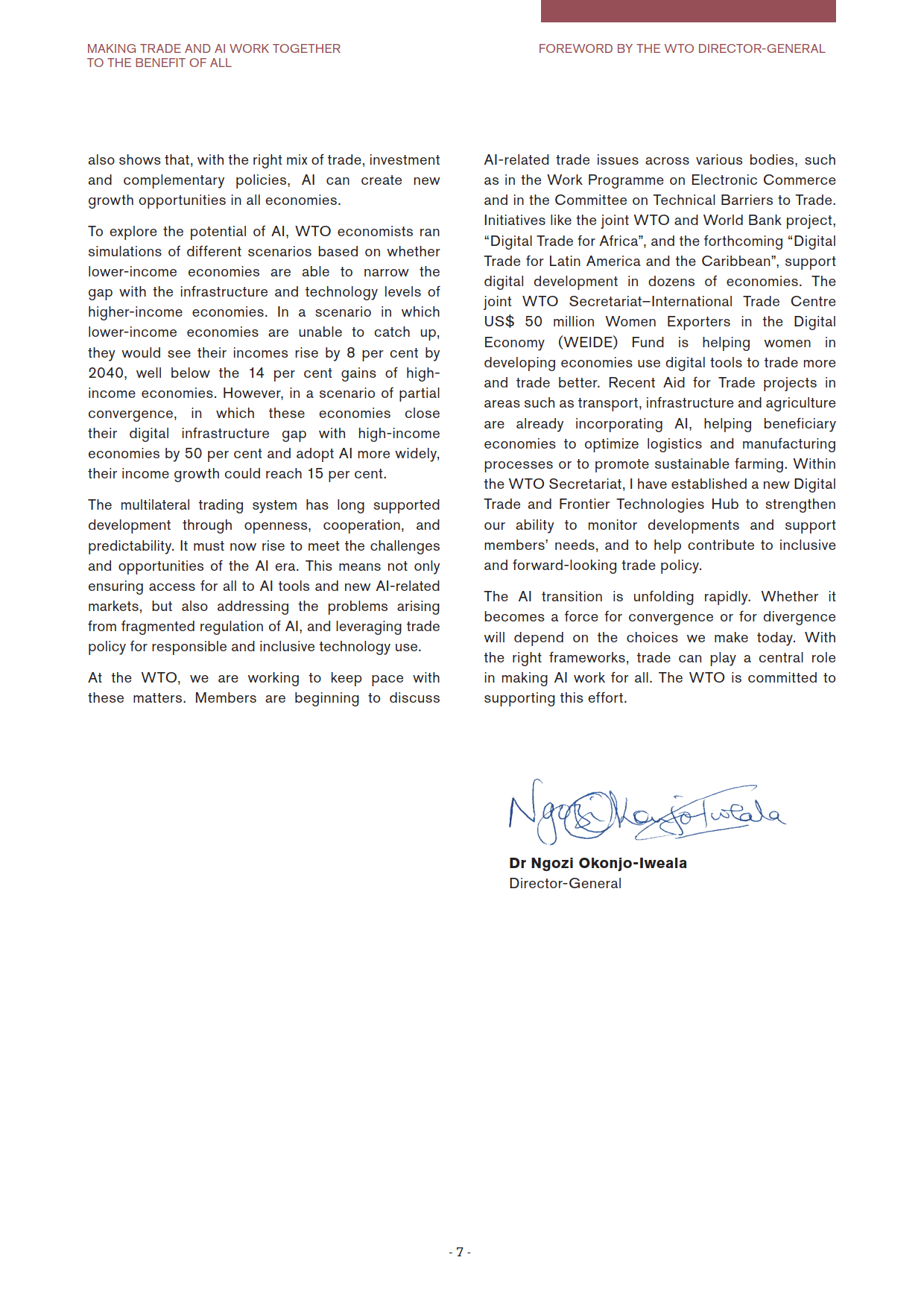 世贸组织：AI或在2040年前提升全球贸易近40%