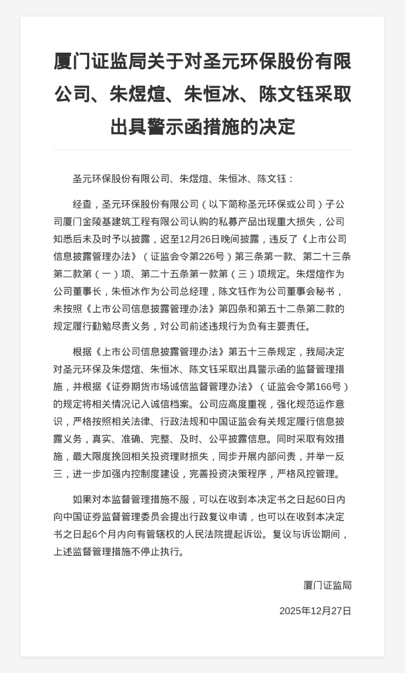 中城投集团六局被出具警示函,涉未按时披露年报